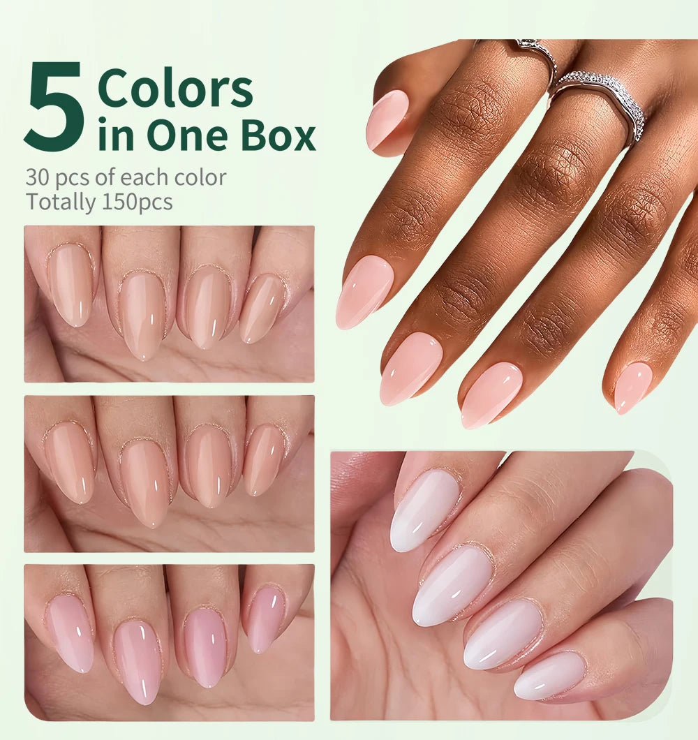 Nailpop 3-IN-1 Nude Natural Soft Nail Tips Set 140PCS Skin Tones Press on Nails Ultra-Fit Gel Nail Extensions Easy Manicure DIY